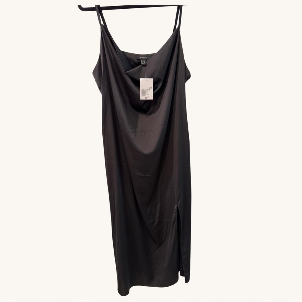 Black Satin Slip Dress